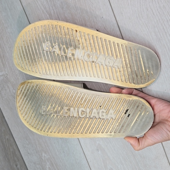 Balenciaga Womens Pool Logo Sandals Flip Flop Flats shoes sz 11 - Picture 13 of 15